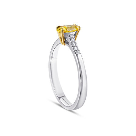 0.05 Karat Sarı Topaz Taşlı Pırlanta Yüzük