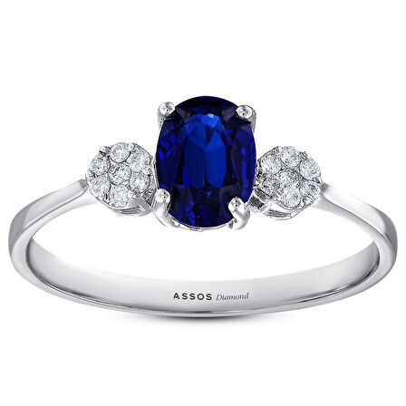 0.08 Karat Safir Taşlı Pırlanta Yüzük