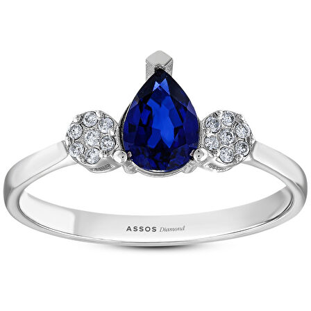 0.09 Karat Safir Taşlı Pırlanta Yüzük