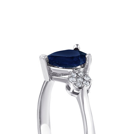 0.09 Karat Safir Taşlı Pırlanta Yüzük