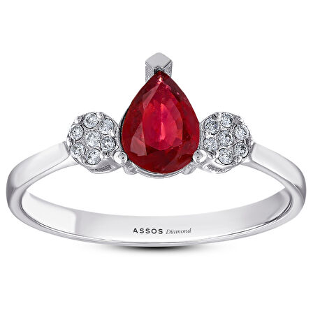 0.08 Karat Yakut Taşlı Pırlanta Yüzük