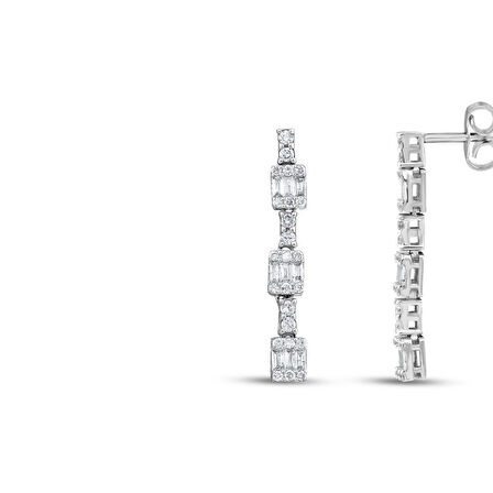 0.52 Karat Baget Taşlı Pırlanta Küpe