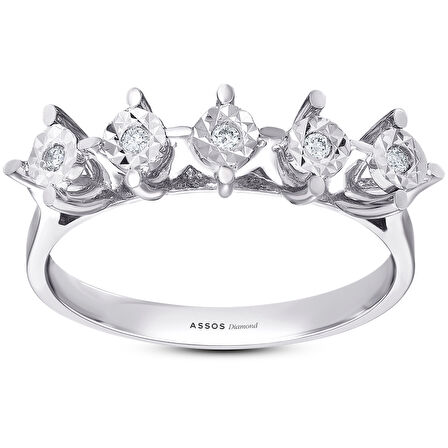 0.06 Karat Pırlanta Beştaş Yüzük