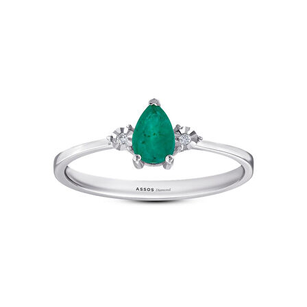 0.01 Karat Zümrüt Taşlı Pırlanta Fantezi Yüzük