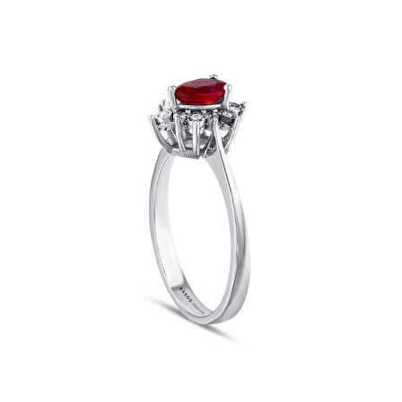 0.03 Karat Yakut Taşlı Pırlanta Yüzük