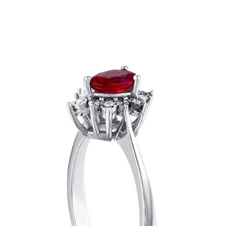 0.03 Karat Yakut Taşlı Pırlanta Yüzük