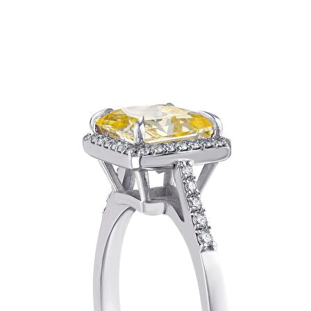 Sarı Topaz Taşlı Pırlanta Yüzük