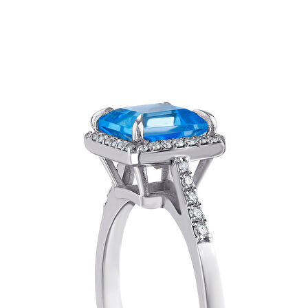 0.17 Karat Mavi Violet Taşlı Pırlanta Yüzük