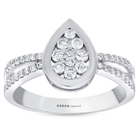 0.43 Karat Damla Formlu Pırlanta Yüzük