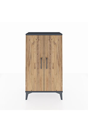 Arges Komodin 2 Kapaklı 60x30x106 Antrasit-Çam