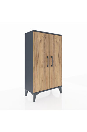 Arges Komodin 2 Kapaklı 60x30x106 Antrasit-Çam
