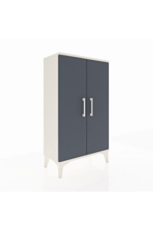 Arges Komodin 2 Raflı 2 Kapaklı 60x30x106 Aytaşı-Antrasit