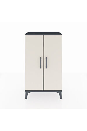 Arges Komodin 2 Raflı 2 Kapaklı 60x30x106 Antrasit-Aytaşı