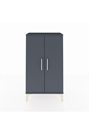 Arges Komodin 2 Raflı 2 Kapaklı 60x30x106 Antrasit-Antrasit