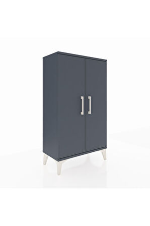 Arges Komodin 2 Raflı 2 Kapaklı 60x30x106 Antrasit-Antrasit