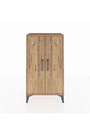 Arges Komodin 2 Raflı 2 Kapaklı 60x30x106 Çam-Çam