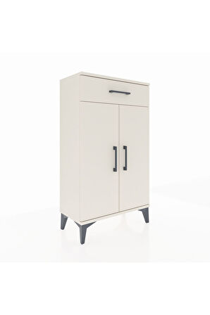 Arges Komodin 2 Raflı Tek Çekmeceli 2 Kapaklı 60x30x106 Aytaşı-Aytaşı