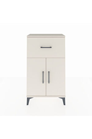 Arges Komodin Tek Raflı Tek Çekmeceli 2 Kapaklı 60x30x106 Aytaşı-Aytaşı