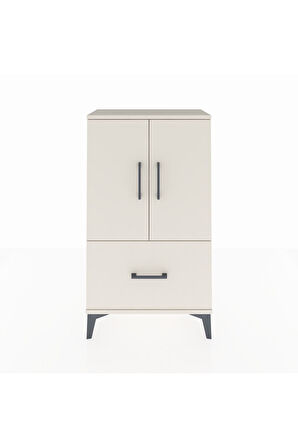 Arges Komodin 2 Raflı Tek Çekmeceli 2 Kapaklı 60x30x106 Aytaşı-Aytaşı