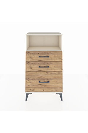 Arges Komodin Tek Raflı 3 Çekmeceli 60x30x106 Aytaşı-Çam