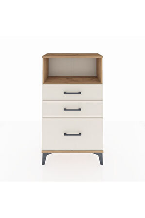 Arges Komodin Tek Raflı 3 Çekmeceli 60x30x106 Çam-Aytaşı