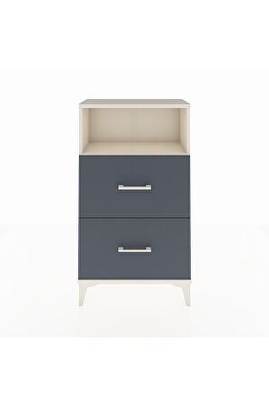 Arges Komodin Tek Raflı 2 Çekmeceli 60x30x106 Aytaşı-Antrasit