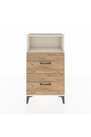 Arges Komodin Tek Raflı 2 Çekmeceli 60x30x106 Aytaşı-Çam