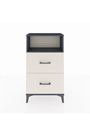 Arges Komodin Tek Raflı 2 Çekmeceli 60x30x106 Antrasit-Aytaşı