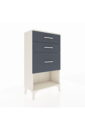 Arges Komodin 3 Çekmeceli 60x30x106 Aytaşı-Antrasit