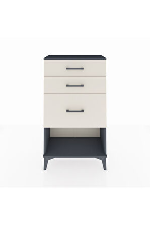 Arges Komodin 3 Çekmeceli 60x30x106 Antrasit-Aytaşı