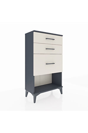 Arges Komodin 3 Çekmeceli 60x30x106 Antrasit-Aytaşı