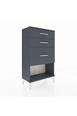 Arges Komodin 3 Çekmeceli 60x30x106 Antrasit-Antrasit