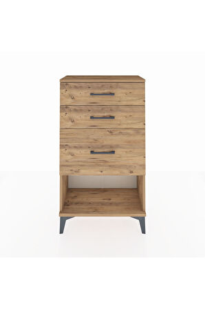 Arges Komodin 3 Çekmeceli 60x30x106 Çam-Çam