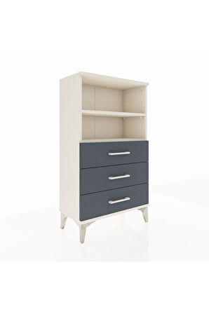 Arges Komodin 2 Raflı 3 Çekmeceli 60x30x106 Aytaşı-Antrasit