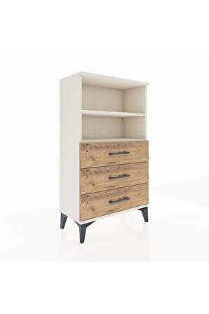 Arges Komodin 2 Raflı 3 Çekmeceli 60x30x106 Aytaşı-Çam