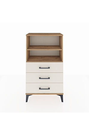 Arges Komodin 2 Raflı 3 Çekmeceli 60x30x106 Çam-Aytaşı