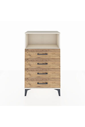 Arges Komodin Tek Raflı 4 Çekmeceli 60x30x106 Aytaşı-Çam
