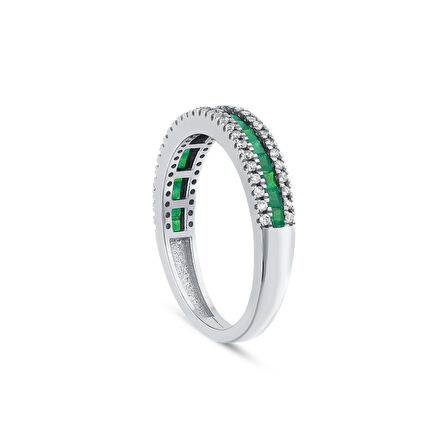 Zümrüt Taşlı Pırlanta Yüzük