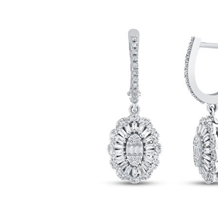 0.86 Karat Pırlanta Fantezi Küpe