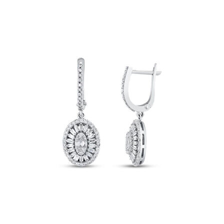 0.85 Karat Baget Taşlı Pırlanta Küpe