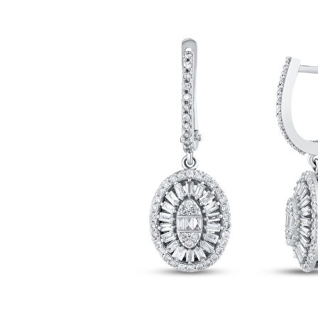 0.85 Karat Baget Taşlı Pırlanta Küpe