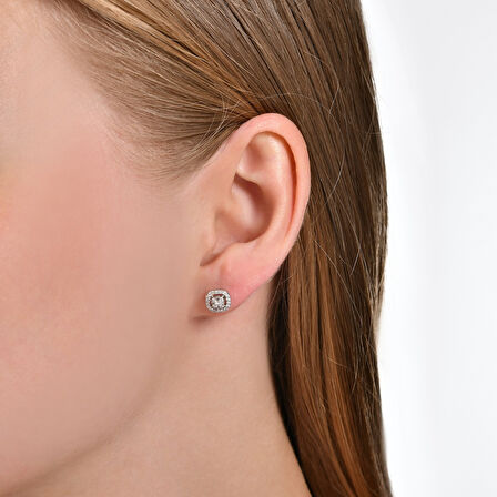 0.35 Karat Prenses Kesim Pırlanta Küpe