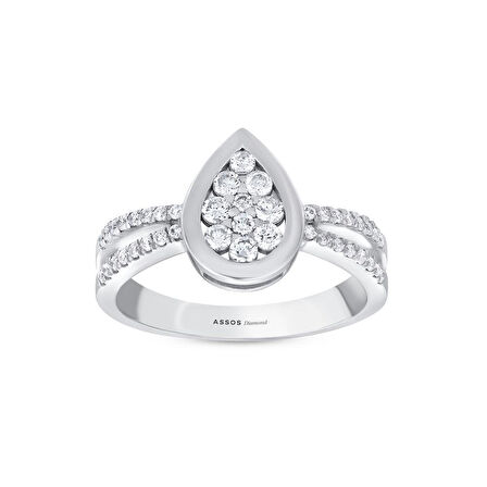 0.30 Karat Damla Formlu Pırlanta Yüzük