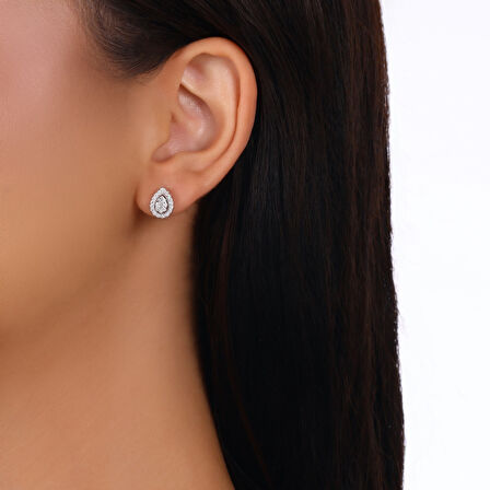 0.38 Karat Pırlanta Fantezi Küpe