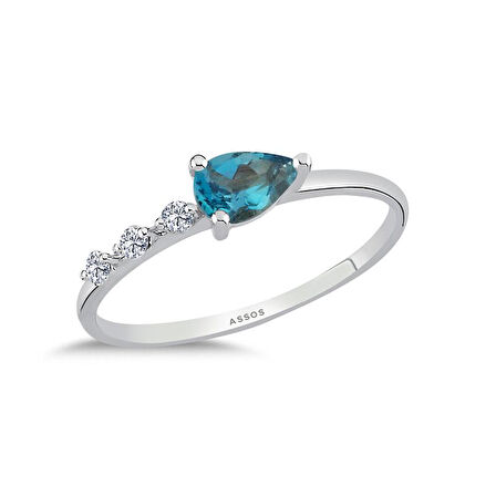 0.06 Karat Pırlanta Renkli Taşlı Yüzük