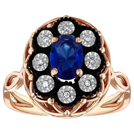 0.03 Karat Safir Renkli Elmas Yüzük