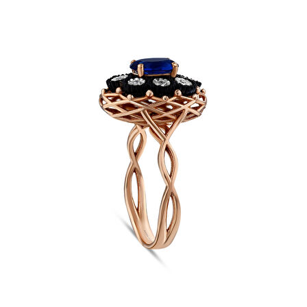 0.03 Karat Safir Renkli Elmas Yüzük