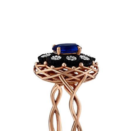 0.03 Karat Safir Renkli Elmas Yüzük