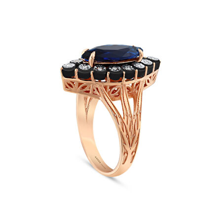 0.04 Karat Safir Renkli Elmas Yüzük