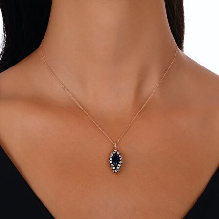 0.04 Karat Safir Renkli Elmas Kolye